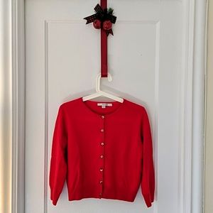 Boden cashmere crop red Christmas sweater